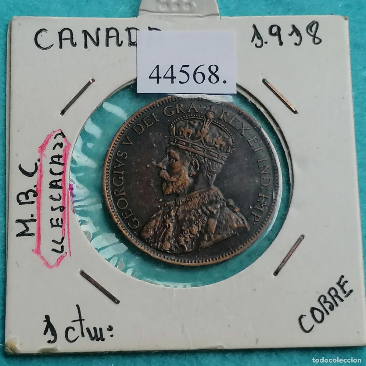 Monedas antiguas de Am&eacute;rica: Canada 1 centavo 1918, c&eacute;ntimo - Foto 3
