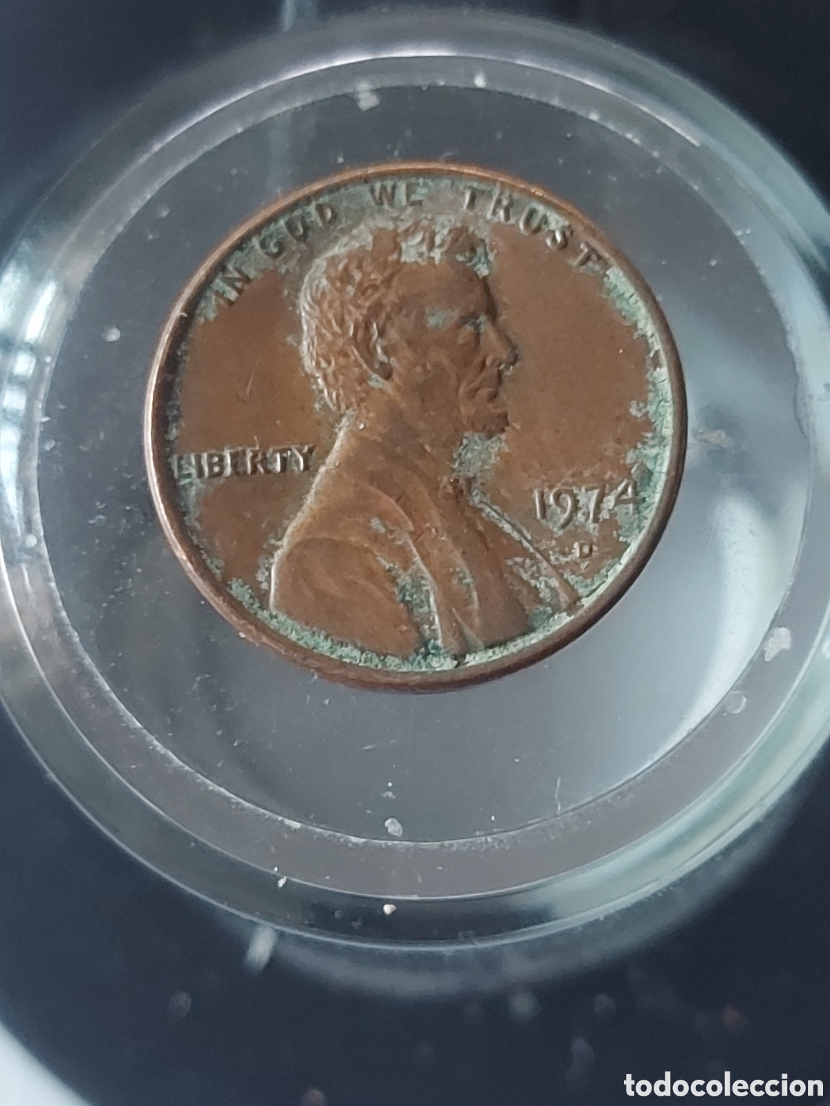 Monedas antiguas de Am&eacute;rica: MONEDA ESTADOS UNIDOS EEUU 1 CENTAVO ONE CENT 1974 D