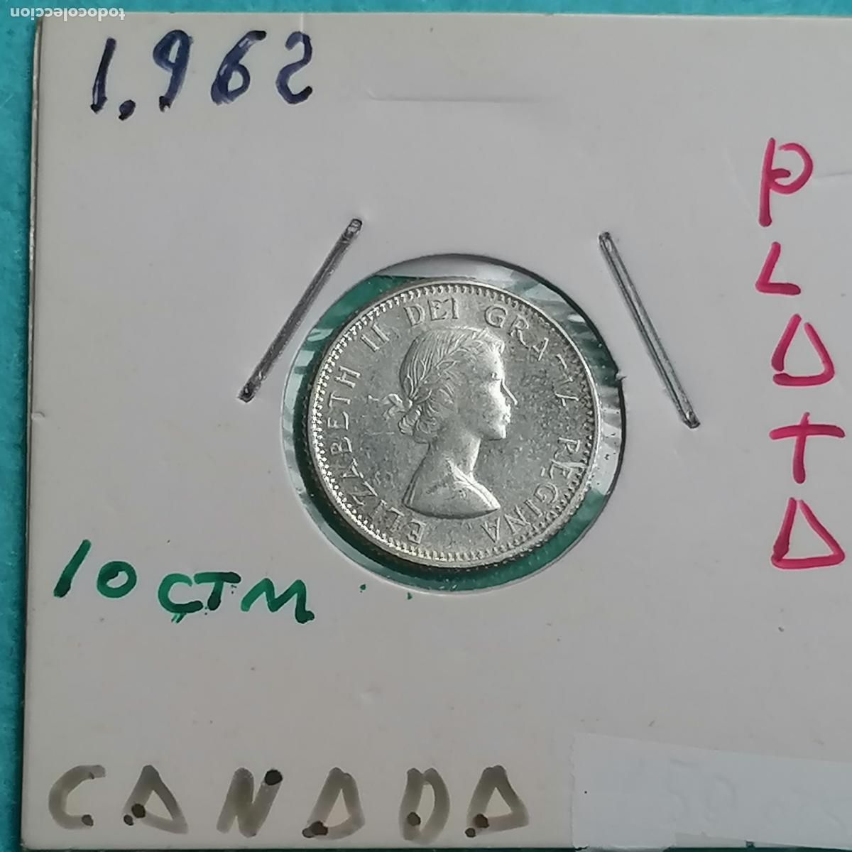 Monedas antiguas de Am&eacute;rica: Canada 10 centimos 1962 - Foto 3
