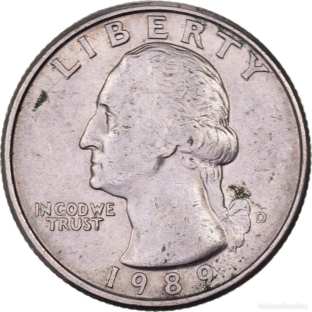Alte M&uuml;nzen aus Amerika: [#638041] Estados Unidos, Quarter, Washington Quarter, 1989, U.S. Mint, Cobre - n&iacute;quel