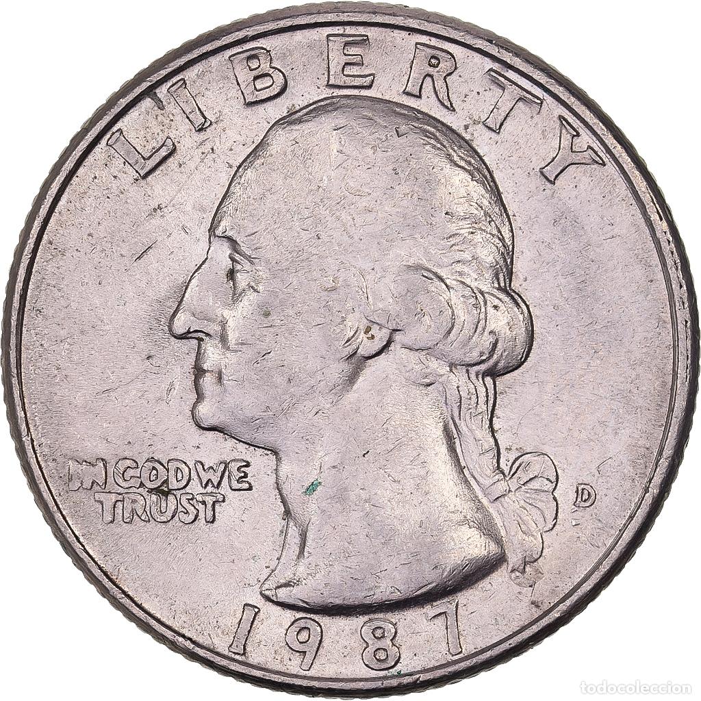 Alte M&uuml;nzen aus Amerika: [#638038] Estados Unidos, Quarter, Washington Quarter, 1987, U.S. Mint, Cobre - n&iacute;quel