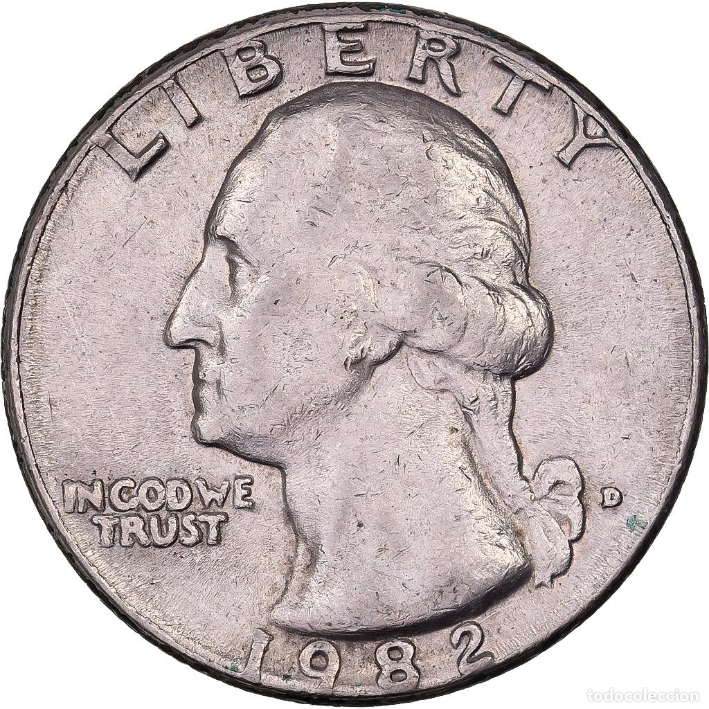 Alte M&uuml;nzen aus Amerika: [#638044] Estados Unidos, Quarter, Washington Quarter, 1982, U.S. Mint, Cobre - n&iacute;quel