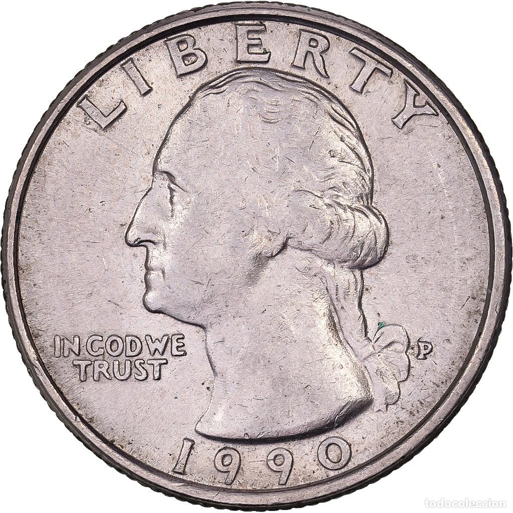 Monnaies anciennes d'Am&eacute;rique: [#638034] Estados Unidos, Quarter, Washington Quarter, 1990, U.S. Mint, Cobre - n&iacute;quel