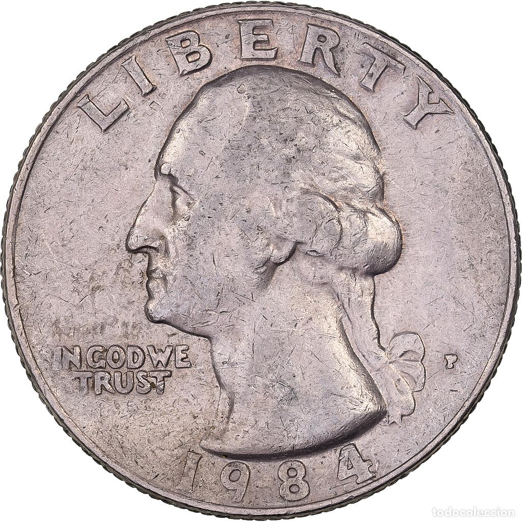 Monedas antiguas de Am&eacute;rica: [#638045] Estados Unidos, Quarter, Washington Quarter, 1984, U.S. Mint, Cobre - n&iacute;quel