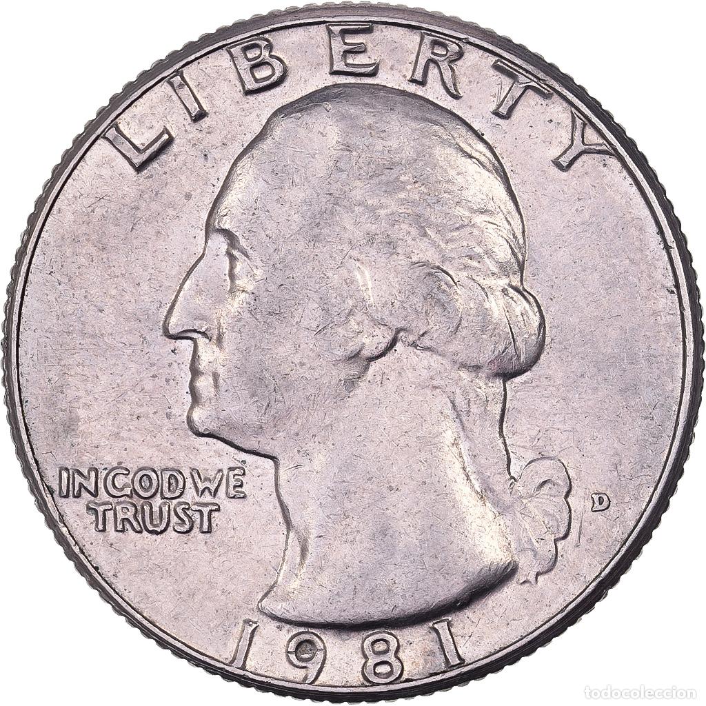 Monedas antiguas de Am&eacute;rica: [#638054] Estados Unidos, Quarter, Washington Quarter, 1981, U.S. Mint, Cobre - n&iacute;quel