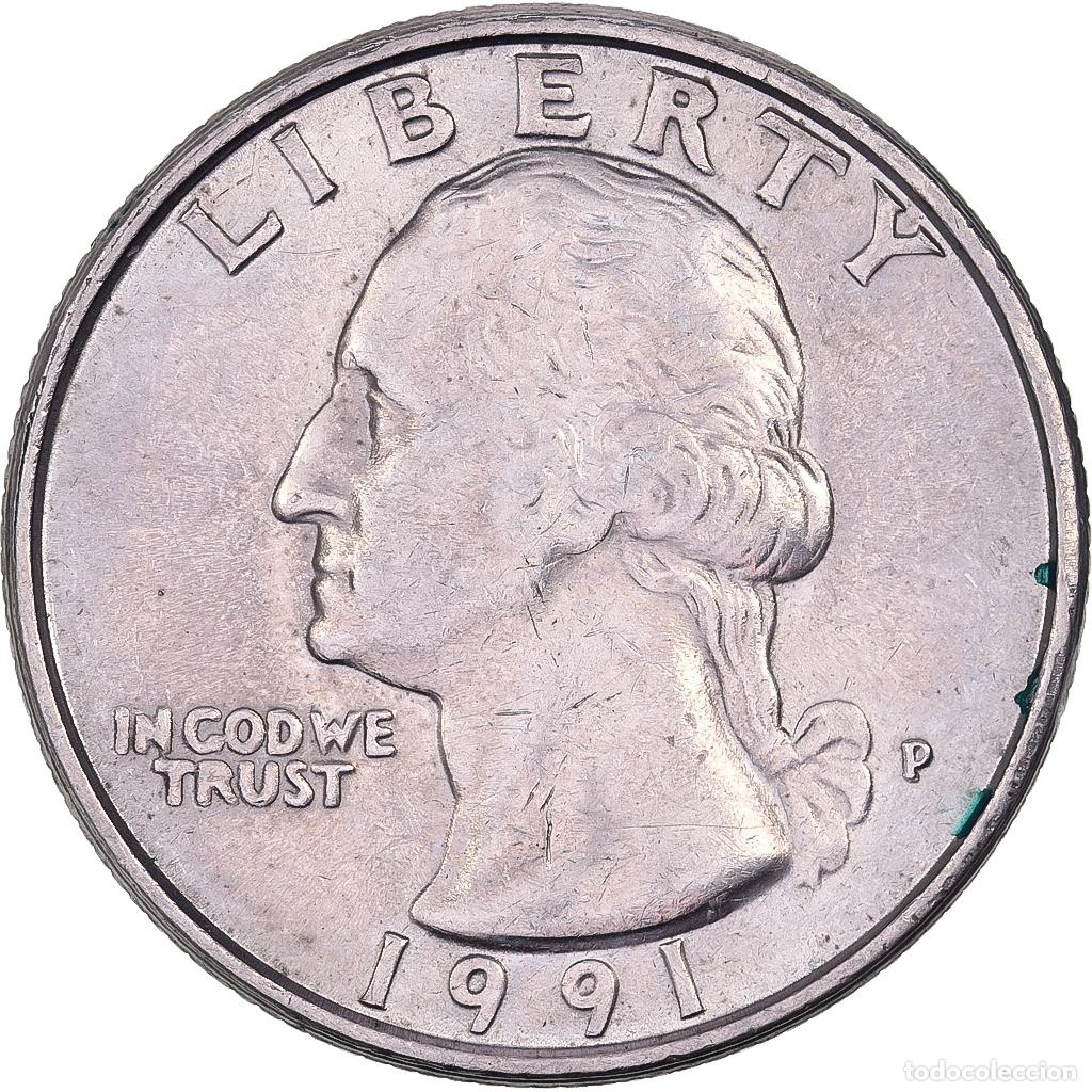 Monedas antiguas de Am&eacute;rica: [#638056] Estados Unidos, Quarter, Washington Quarter, 1991, U.S. Mint, Cobre - n&iacute;quel