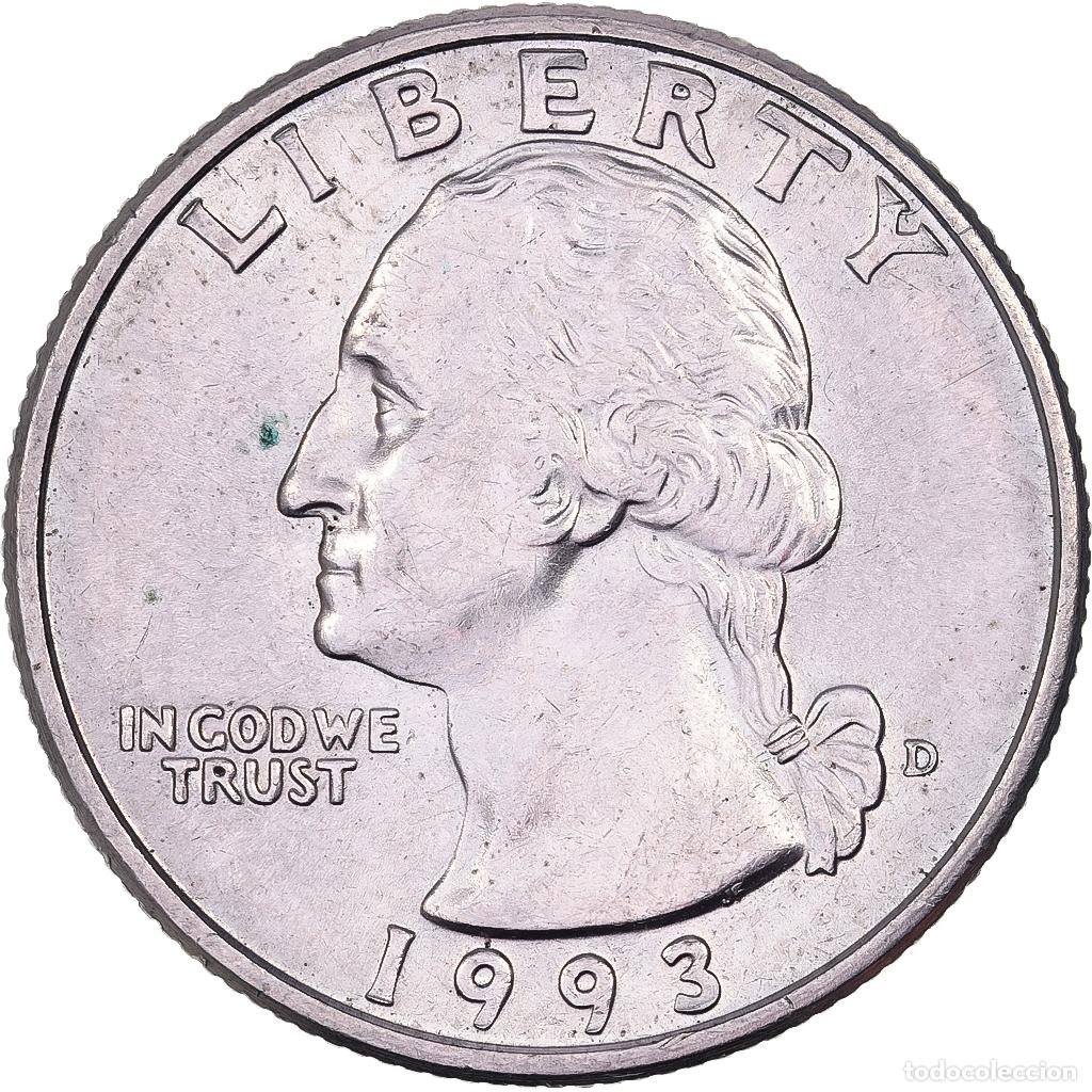 Monedas antiguas de Am&eacute;rica: [#638052] Estados Unidos, Quarter, Washington Quarter, 1993, U.S. Mint, Cobre - n&iacute;quel
