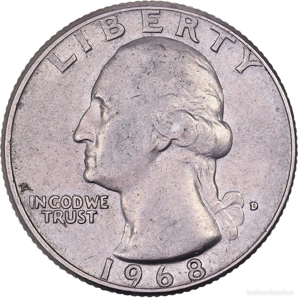 Monedas antiguas de Am&eacute;rica: [#638050] Estados Unidos, Quarter, Washington Quarter, 1968, U.S. Mint, Cobre - n&iacute;quel