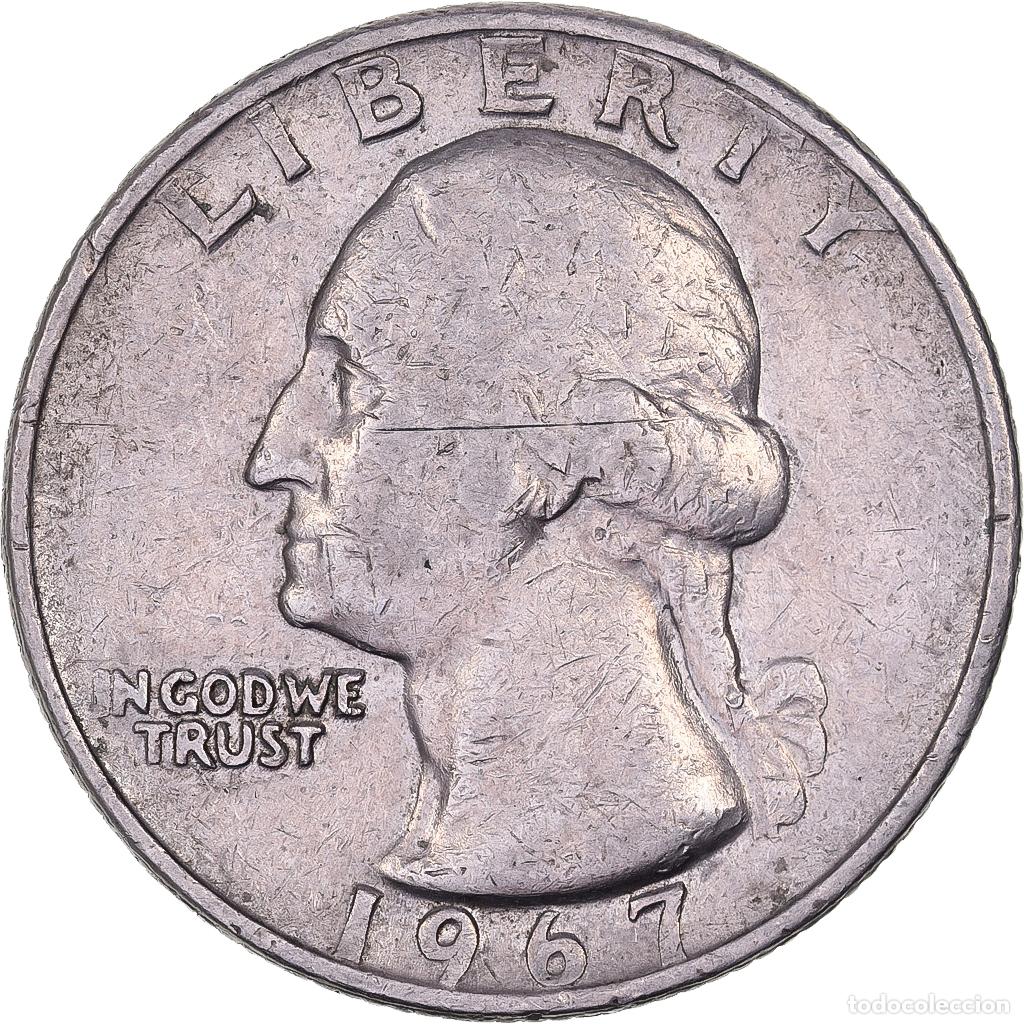 Monedas antiguas de Am&eacute;rica: [#638058] Estados Unidos, Quarter, Washington Quarter, 1967, U.S. Mint, Cobre - n&iacute;quel