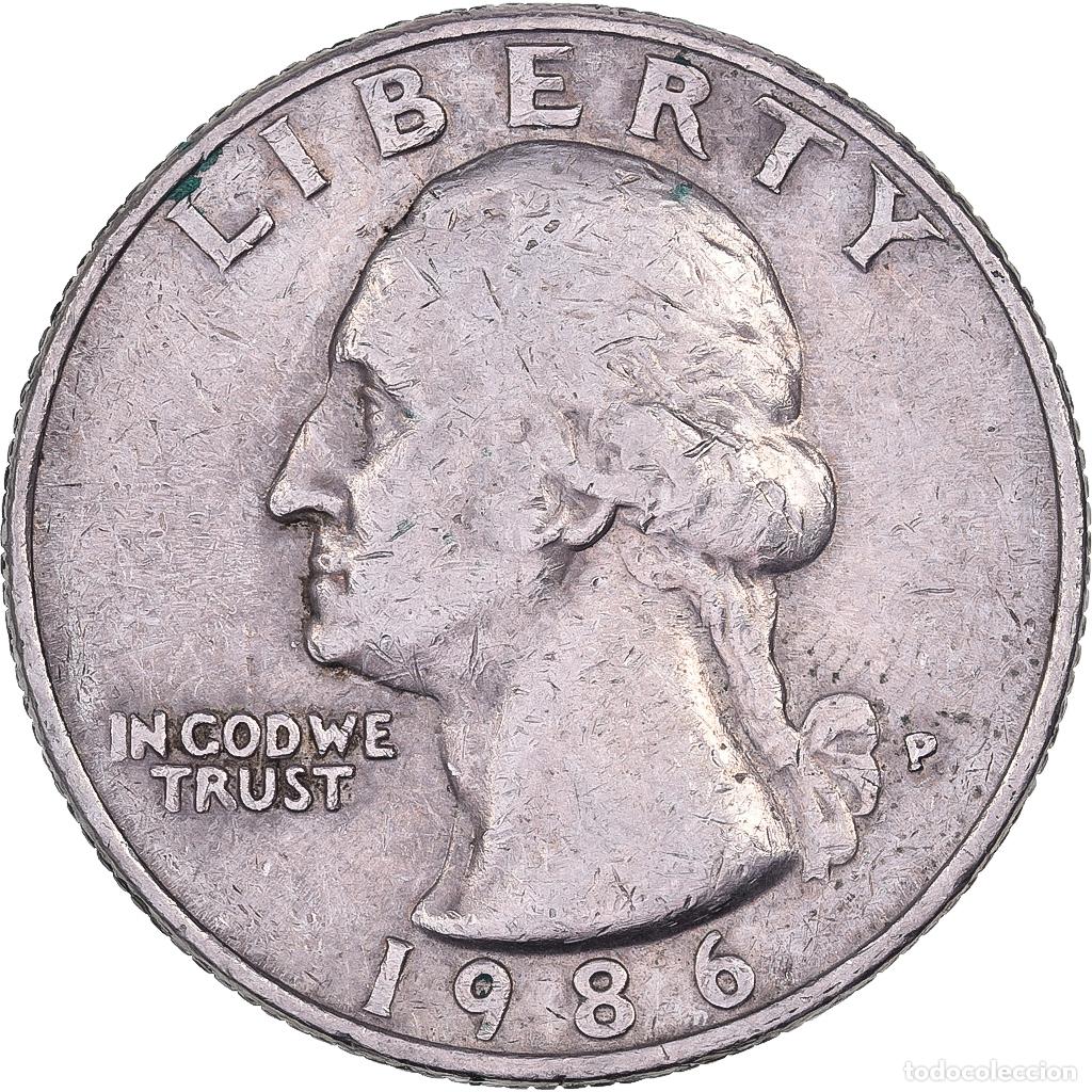 Monedas antiguas de Am&eacute;rica: [#638061] Estados Unidos, Quarter, Washington Quarter, 1986, U.S. Mint, Cobre - n&iacute;quel