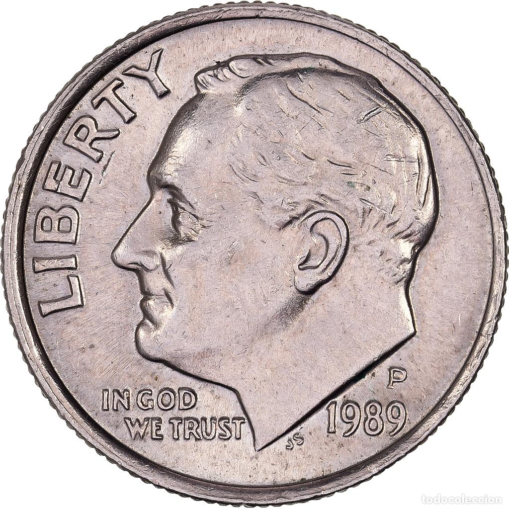 Monnaies anciennes d'Am&eacute;rique: [#638241] Estados Unidos, Dime, Roosevelt, 1989, U.S. Mint, Cobre - n&iacute;quel recubierto de