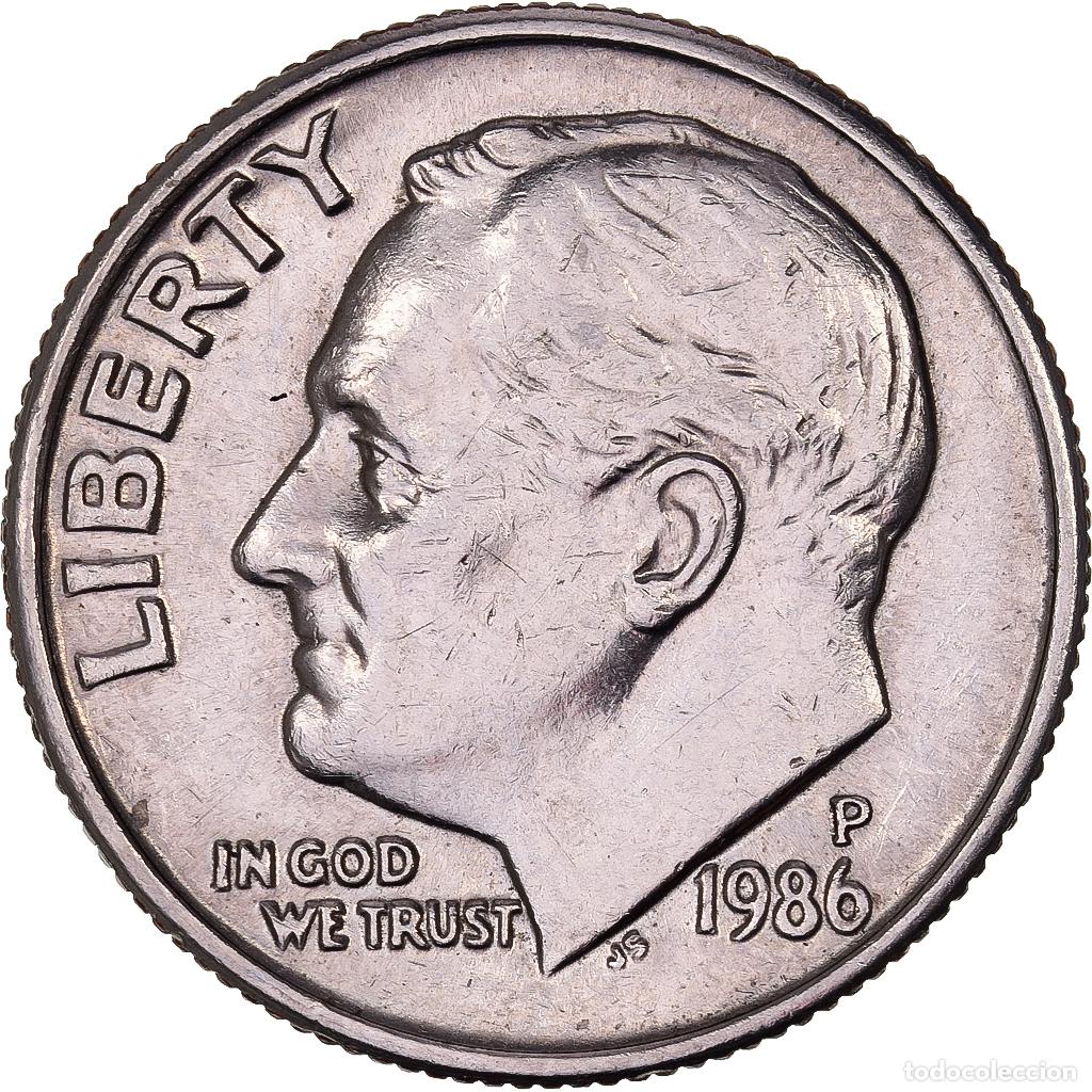 Monnaies anciennes d'Am&eacute;rique: [#638243] Estados Unidos, Dime, Roosevelt, 1986, U.S. Mint, Cobre - n&iacute;quel recubierto de