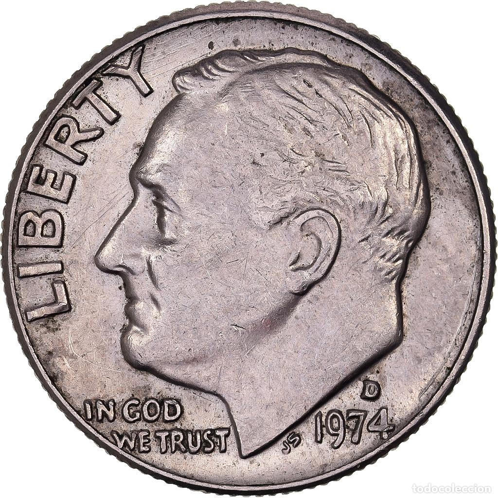 Monnaies anciennes d'Am&eacute;rique: [#638244] Estados Unidos, Dime, Roosevelt, 1974, U.S. Mint, Cobre - n&iacute;quel recubierto de