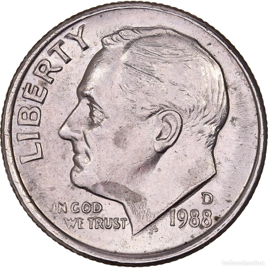 Monnaies anciennes d'Am&eacute;rique: [#638245] Estados Unidos, Dime, Roosevelt, 1988, U.S. Mint, Cobre - n&iacute;quel recubierto de
