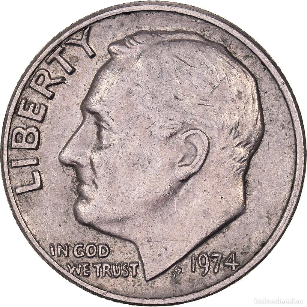 Monnaies anciennes d'Am&eacute;rique: [#638250] Estados Unidos, Dime, Roosevelt, 1974, U.S. Mint, Cobre - n&iacute;quel recubierto de