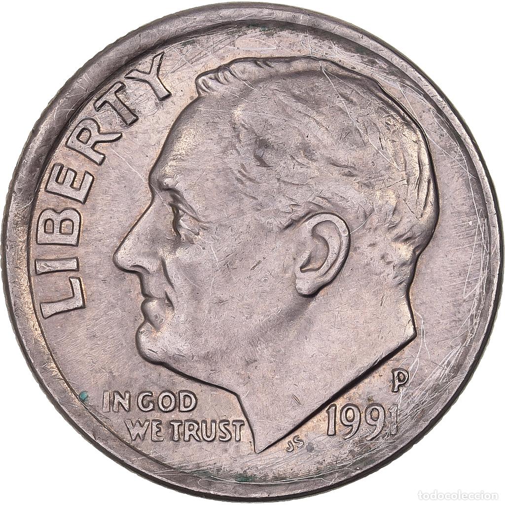 Monnaies anciennes d'Am&eacute;rique: [#638252] Estados Unidos, Dime, Roosevelt, 1991, U.S. Mint, Cobre - n&iacute;quel recubierto de