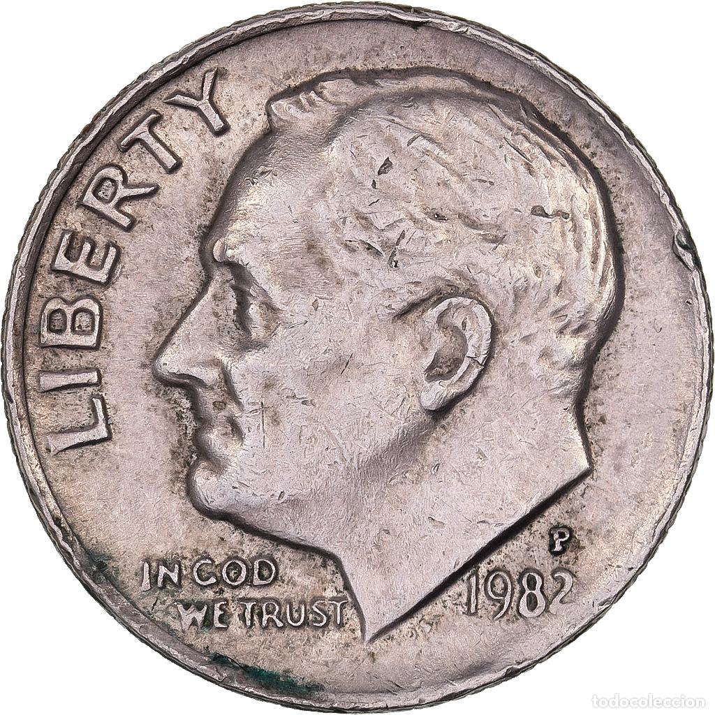 Alte M&uuml;nzen aus Amerika: [#638279] Estados Unidos, Dime, Roosevelt, 1982, U.S. Mint, Cobre - n&iacute;quel recubierto de