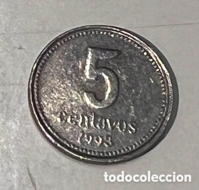 Alte M&uuml;nzen aus Amerika: Moneda. Republica Argentina. 5 Centavos. 1993.