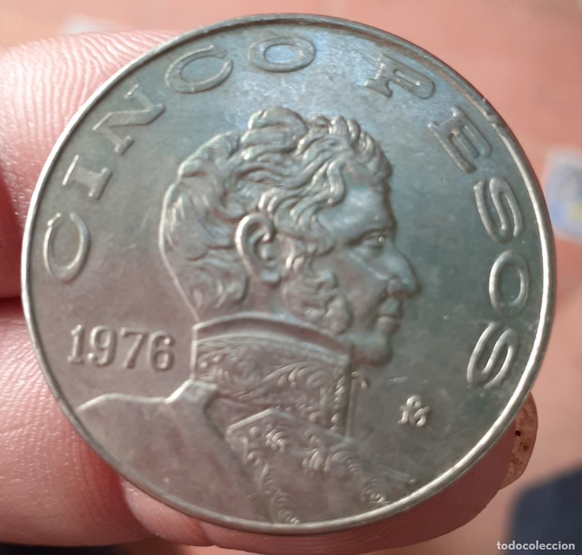 Alte M&uuml;nzen aus Amerika: MONEDA MEXICO 5 PESOS 1976