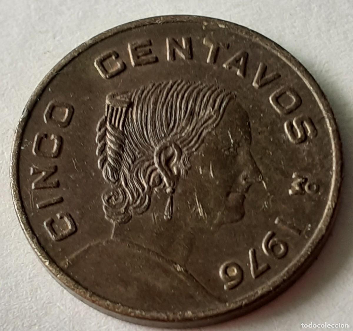 Alte M&uuml;nzen aus Amerika: MONEDA MEXICO 5 CENTAVOS 1976