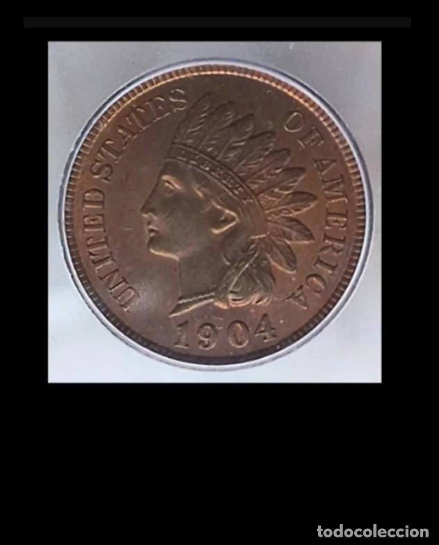 Monedas antiguas de Am&eacute;rica: Moneda 1 Cent USA 1904 - Foto 1