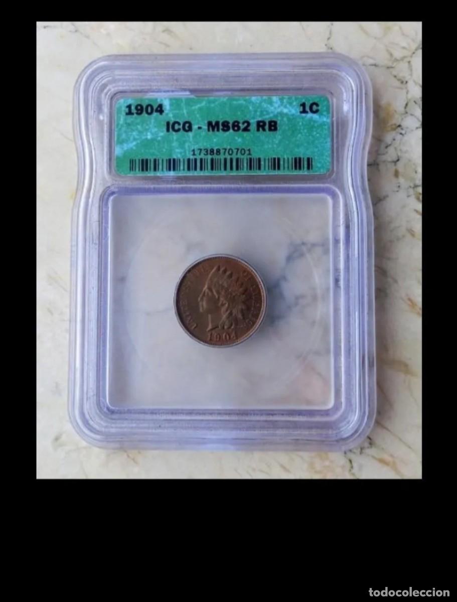 Monedas antiguas de Am&eacute;rica: Moneda 1 Cent USA 1904 - Foto 3