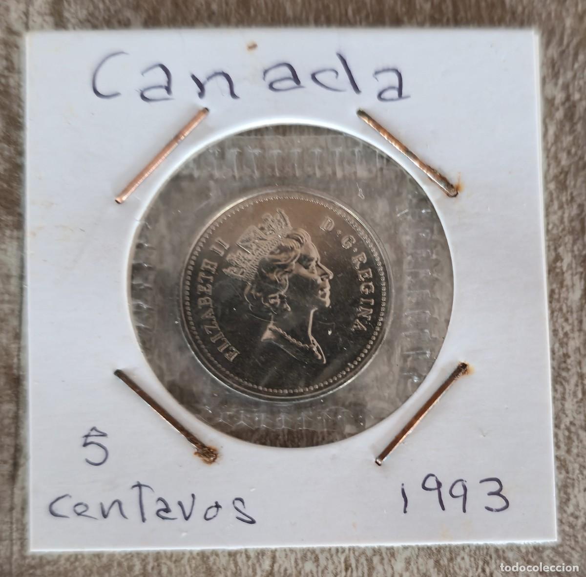 Monedas antiguas de Am&eacute;rica: MONEDA DE CANADA 1993 - 5 CENTAVOS - MONEDA ENCARTONADA - Foto 1
