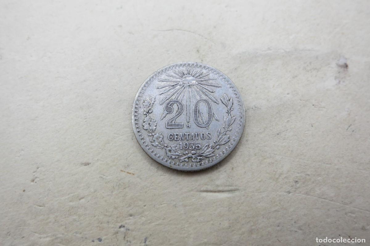 Monedas antiguas de Am&eacute;rica: Mexico 20 centavos 1935 plata - Foto 1