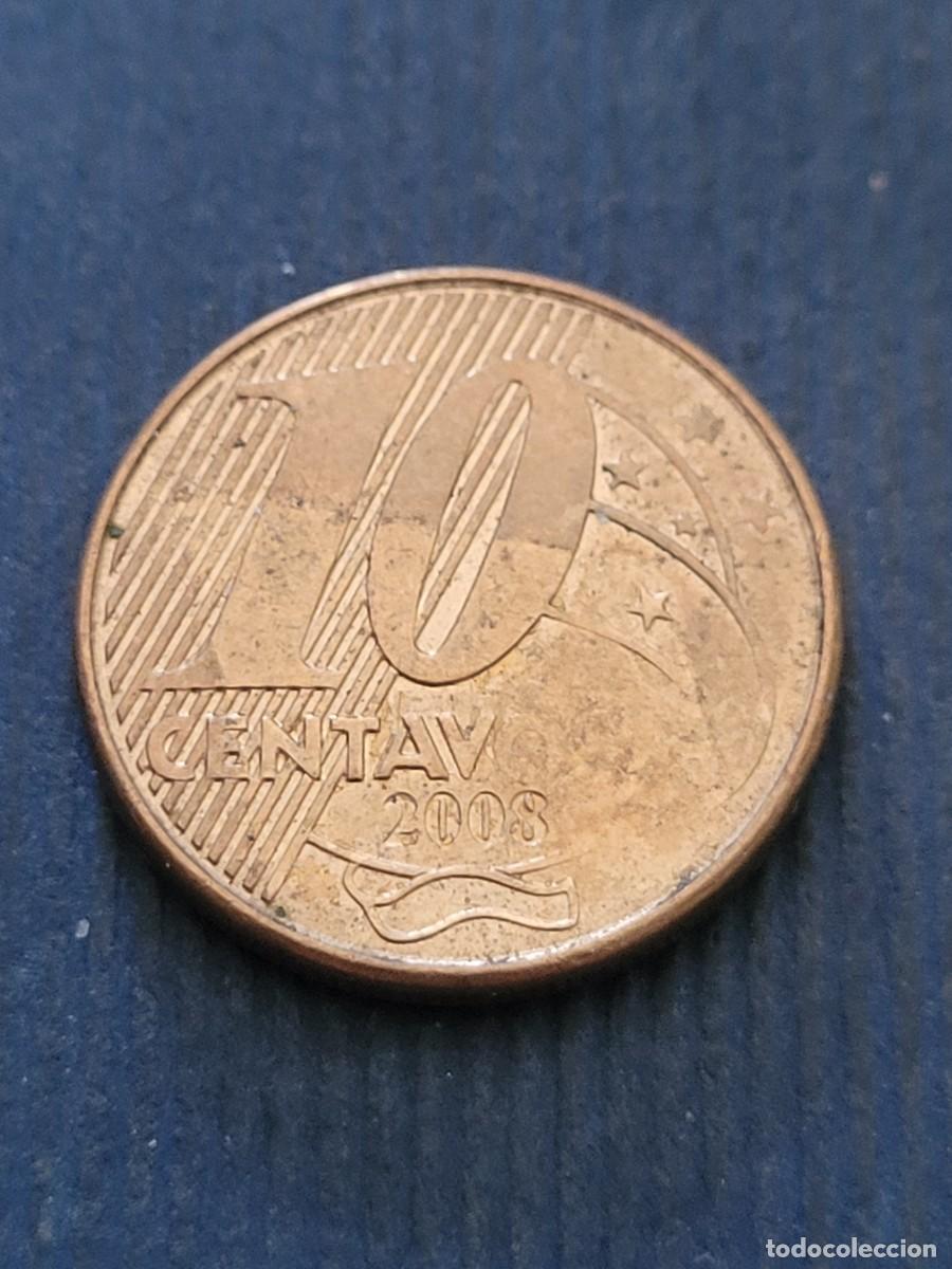 Monedas antiguas de Am&eacute;rica: Moneda 10 centavos 2008 Brasil - Foto 2
