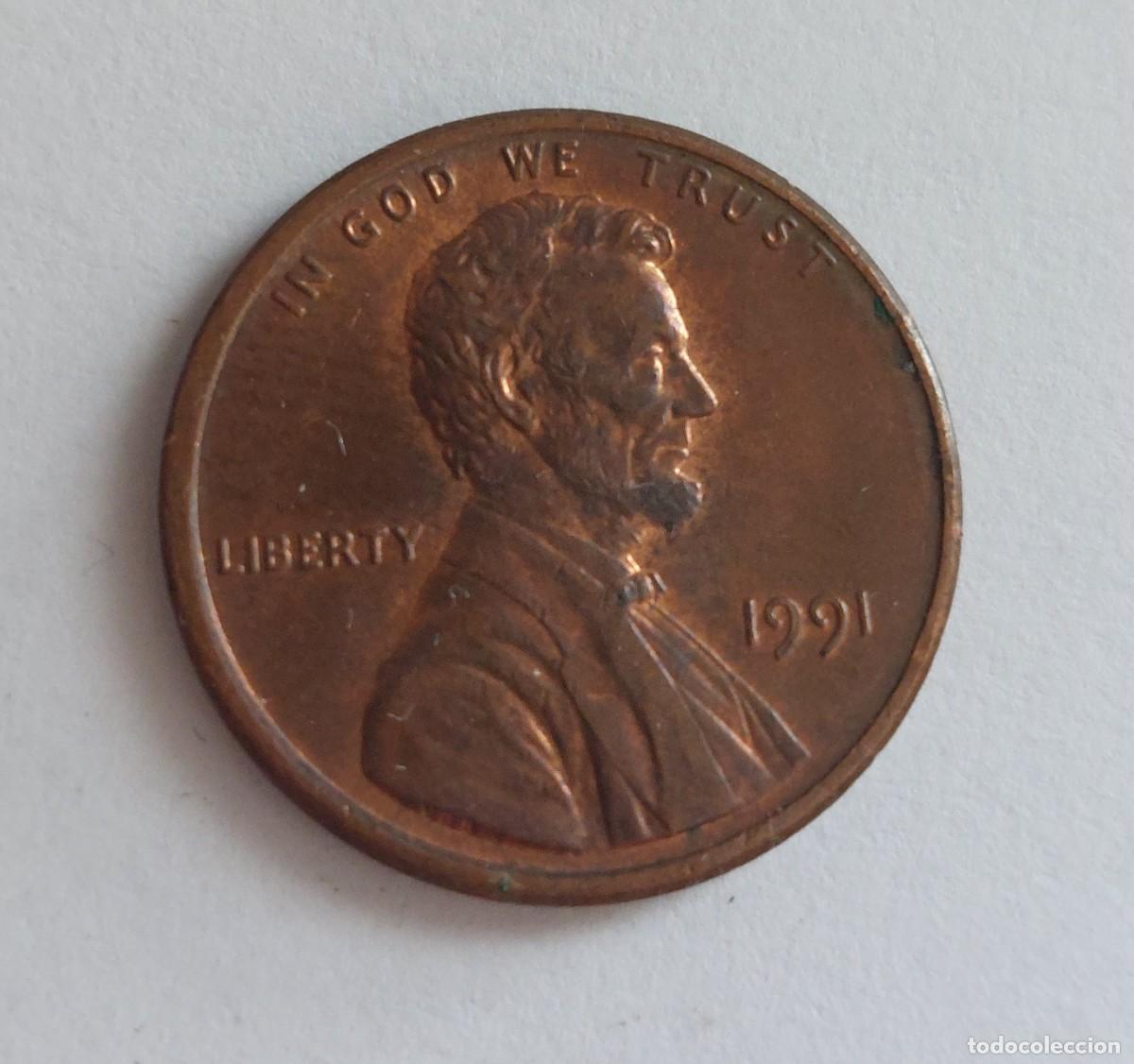 Monedas antiguas de Am&eacute;rica: EEUU. 1 centavo - 1991 - Foto 2