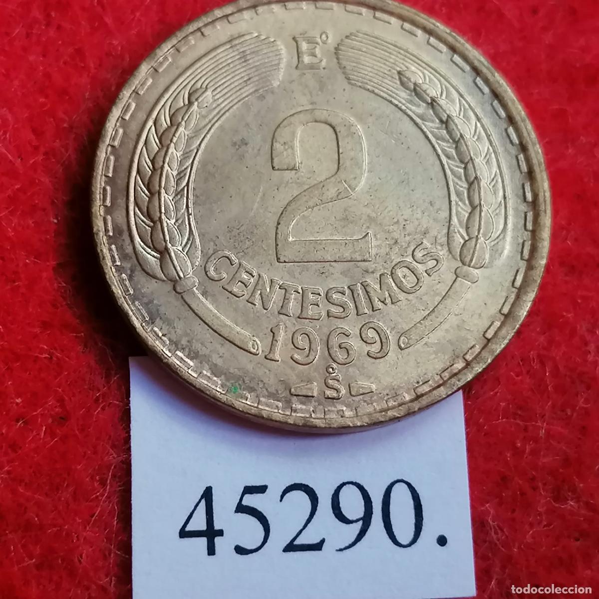 Monedas antiguas de Am&eacute;rica: Chile 2 cent&eacute;simos 1969, c&eacute;ntimos - Foto 1