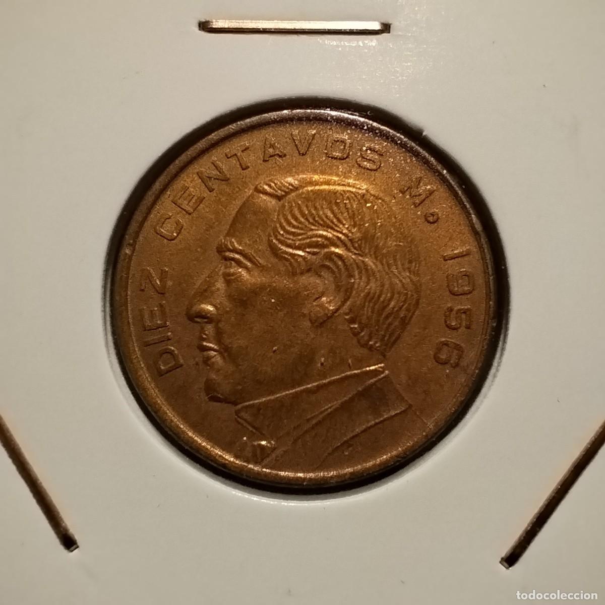Monedas antiguas de Am&eacute;rica: Moneda 10 centavos, M&eacute;xico 1956. EBC - Foto 1