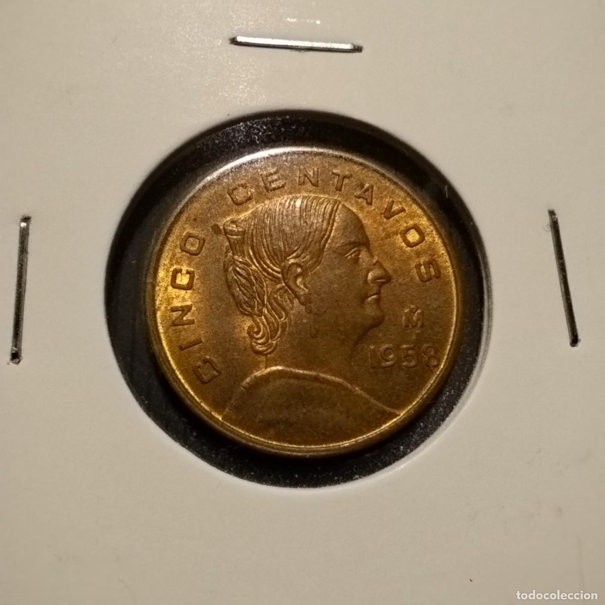 Monedas antiguas de Am&eacute;rica: Moneda 5 centavos, M&eacute;xico 1958. EBC - Foto 1