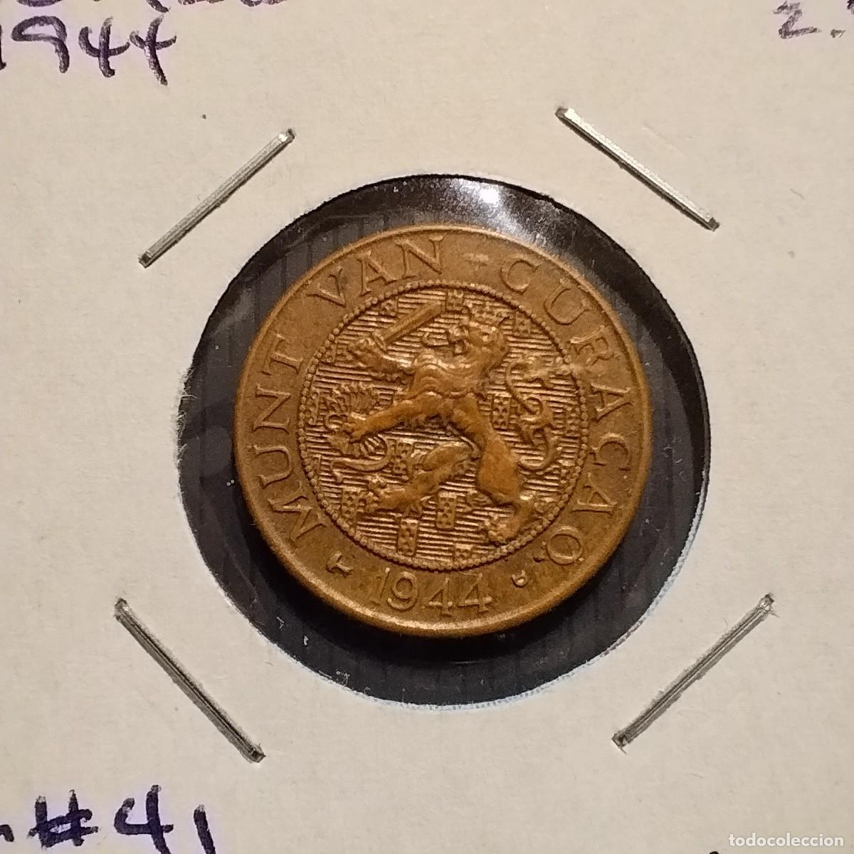Monedas antiguas de Am&eacute;rica: Moneda 1 cent, Curazao 1944 D - Foto 1