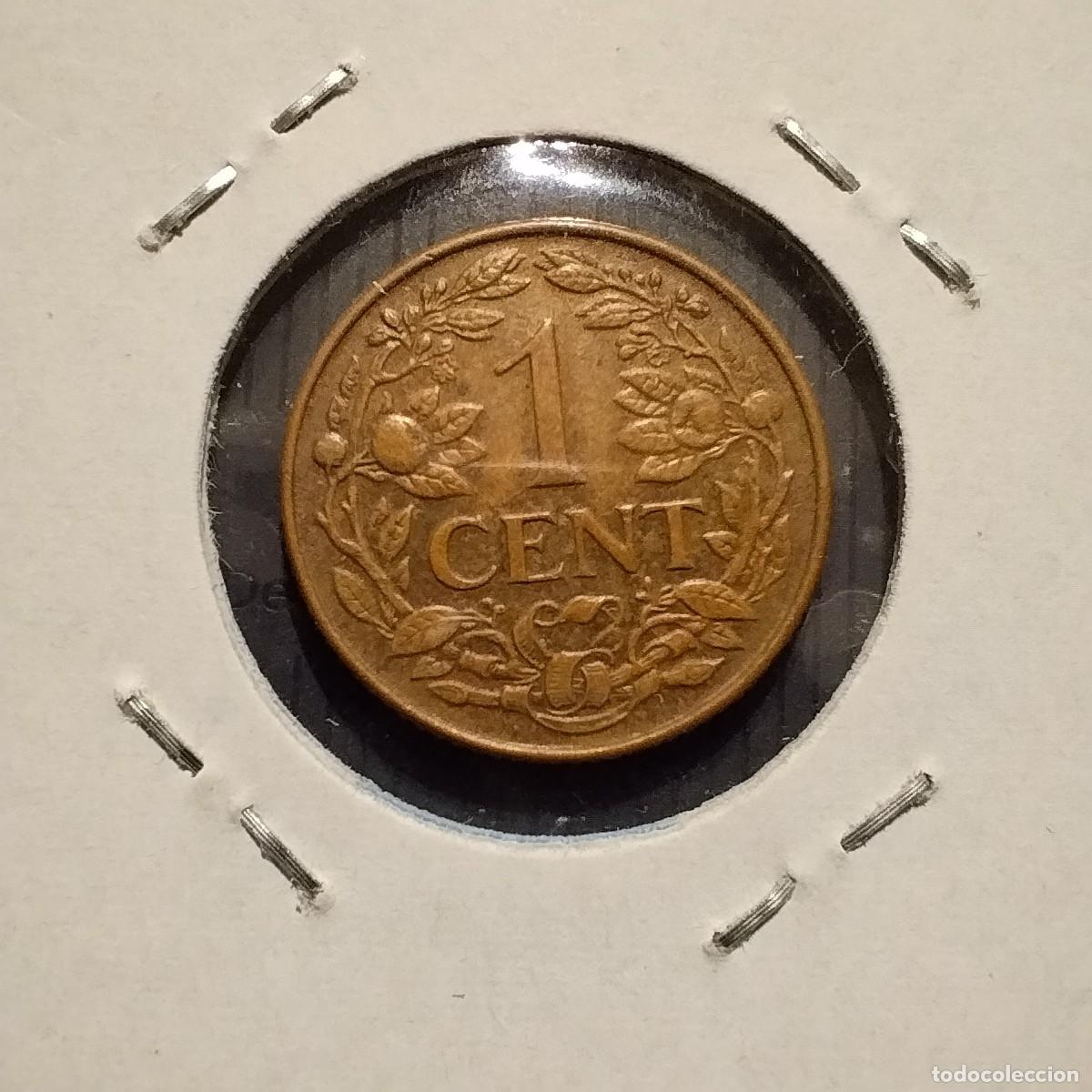 Monedas antiguas de Am&eacute;rica: Moneda 1 cent, Curazao 1944 D - Foto 2
