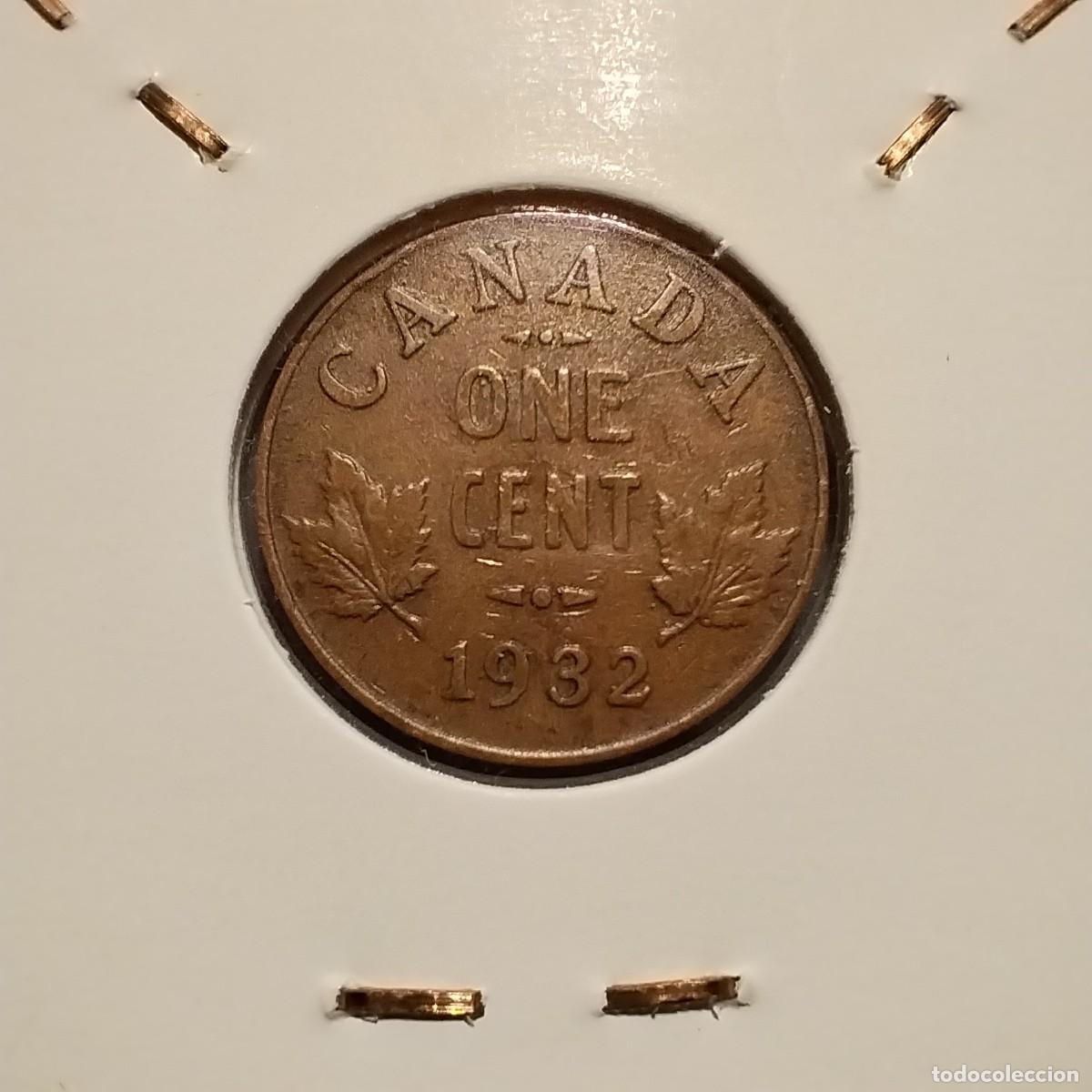 Monedas antiguas de Am&eacute;rica: Moneda 1 cent, Canad&aacute; 1932 - Foto 2