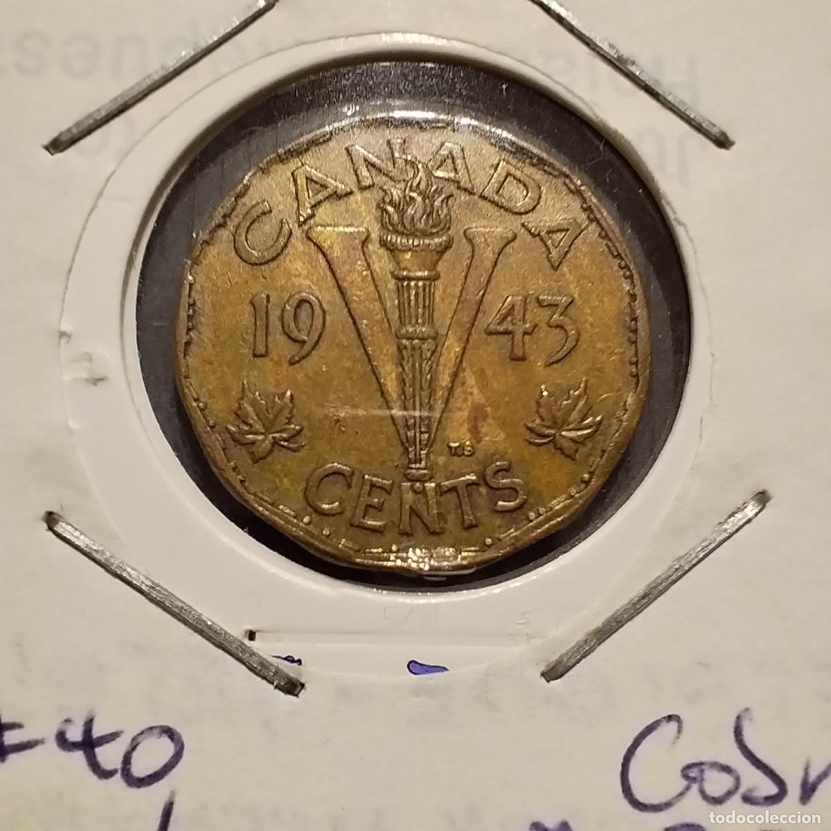 Monedas antiguas de Am&eacute;rica: Moneda 5 cent, Canad&aacute; 1943 - Foto 1