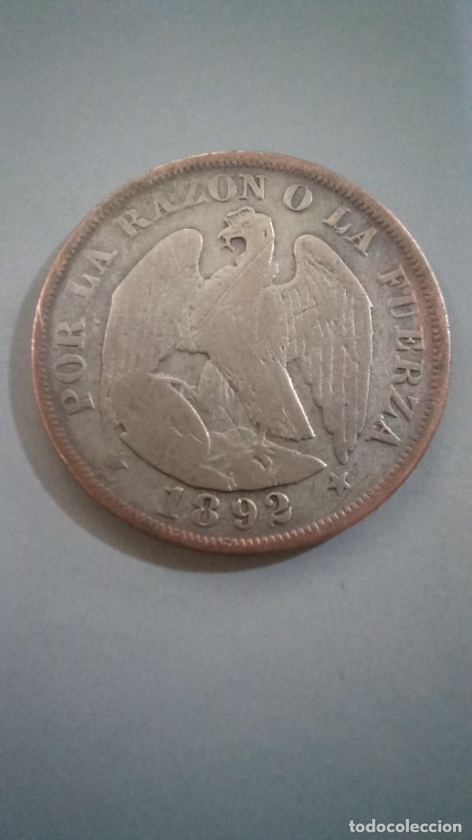 Monedas antiguas de Am&eacute;rica: Moneda de Chile de 20 centavos, 1892 - Foto 1