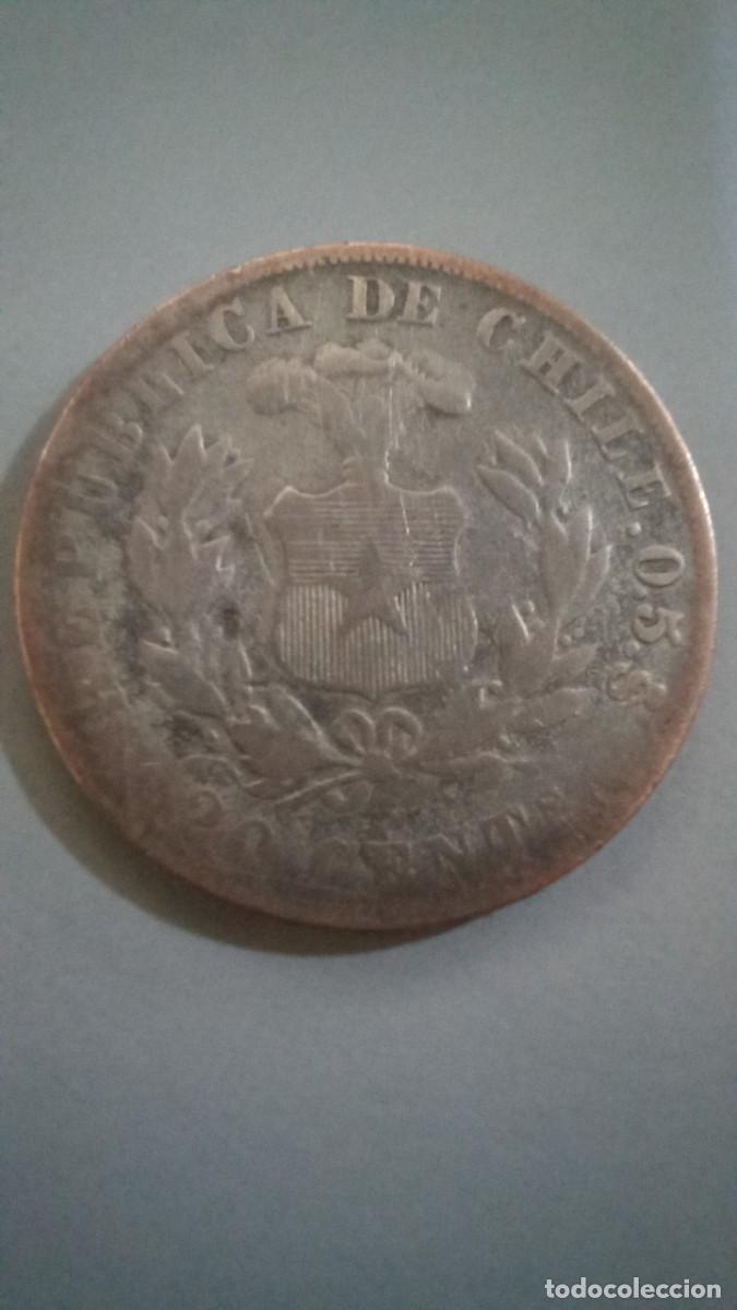 Monedas antiguas de Am&eacute;rica: Moneda de Chile de 20 centavos, 1892 - Foto 2