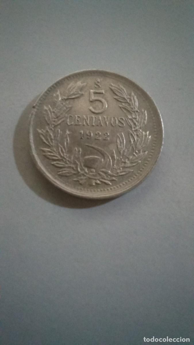 Monedas antiguas de Am&eacute;rica: Moneda de Chile de 5 centavos, 1922 - Foto 1