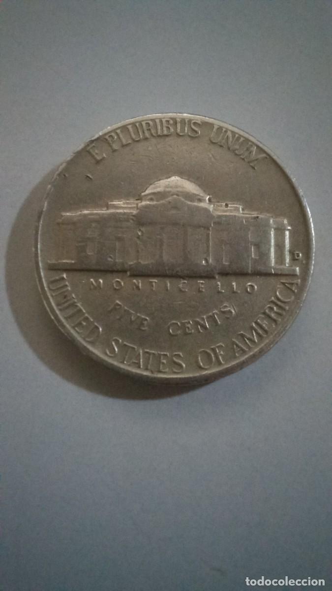 Monedas antiguas de Am&eacute;rica: Moneda de EEUU de 5 centavos, 1958 D - Foto 2