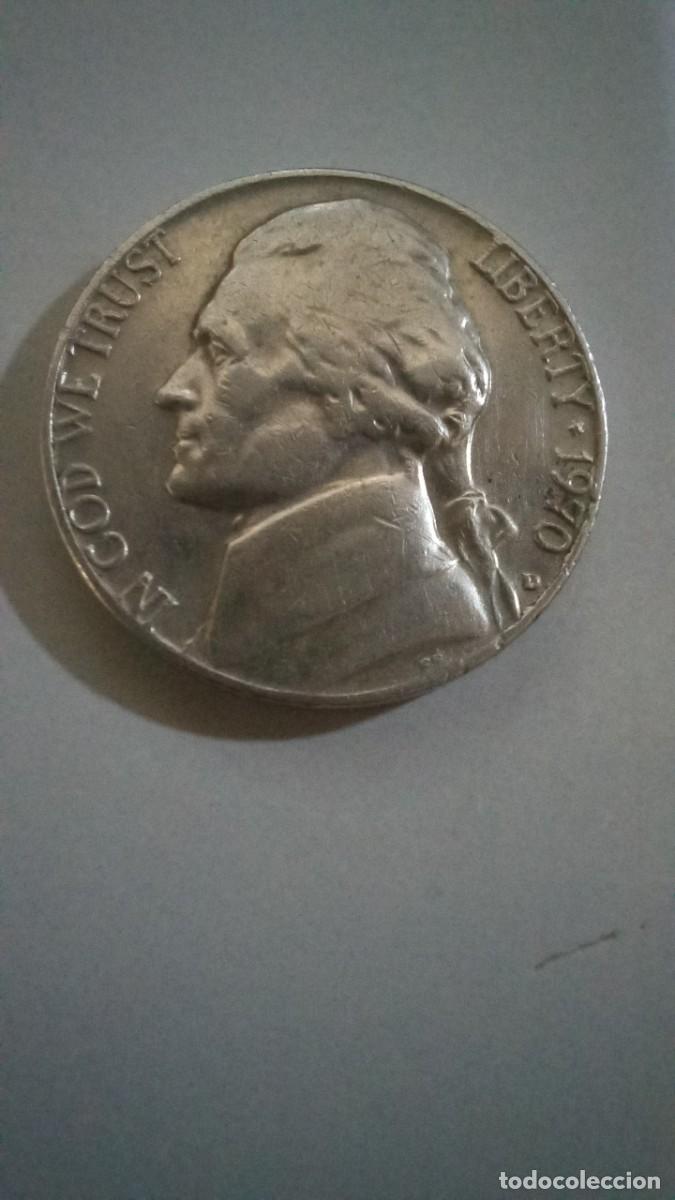 Monedas antiguas de Am&eacute;rica: Moneda de EEUU de 5 centavos, 1970 D - Foto 1