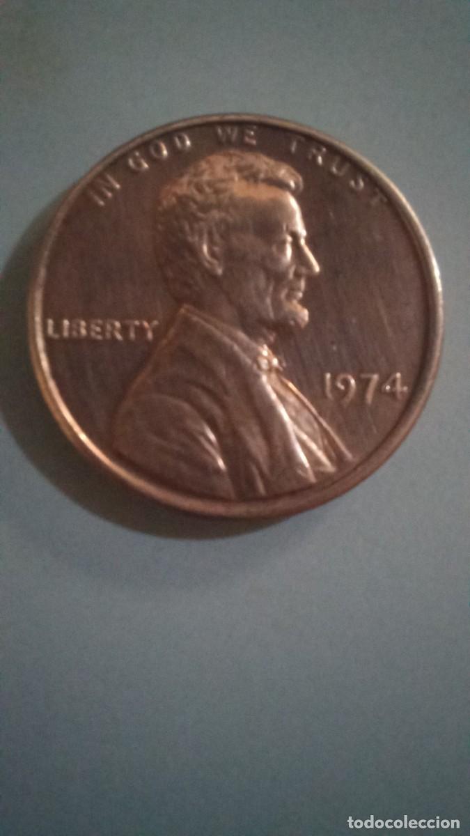 Monedas antiguas de Am&eacute;rica: Moneda de EEUU de 1 centavo, 1974 - Foto 1