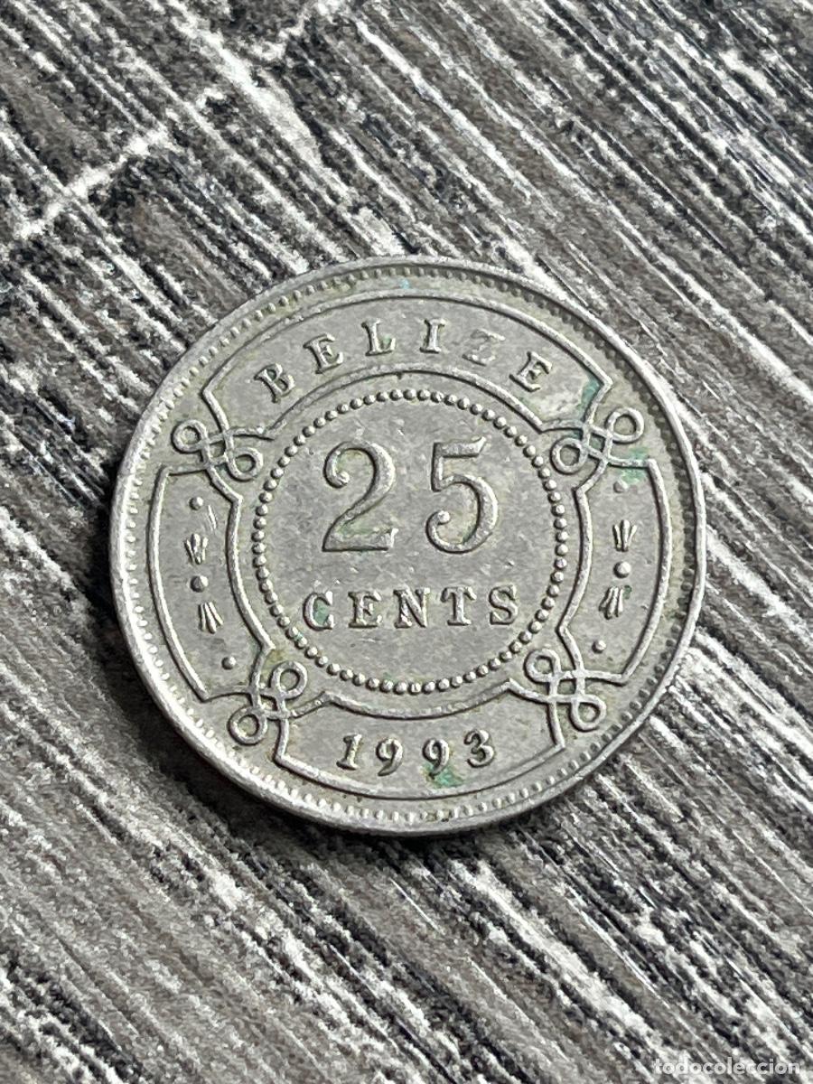 Monedas antiguas de Am&eacute;rica: Moneda 25 c&eacute;ntimos Belice | 1993 - Foto 1