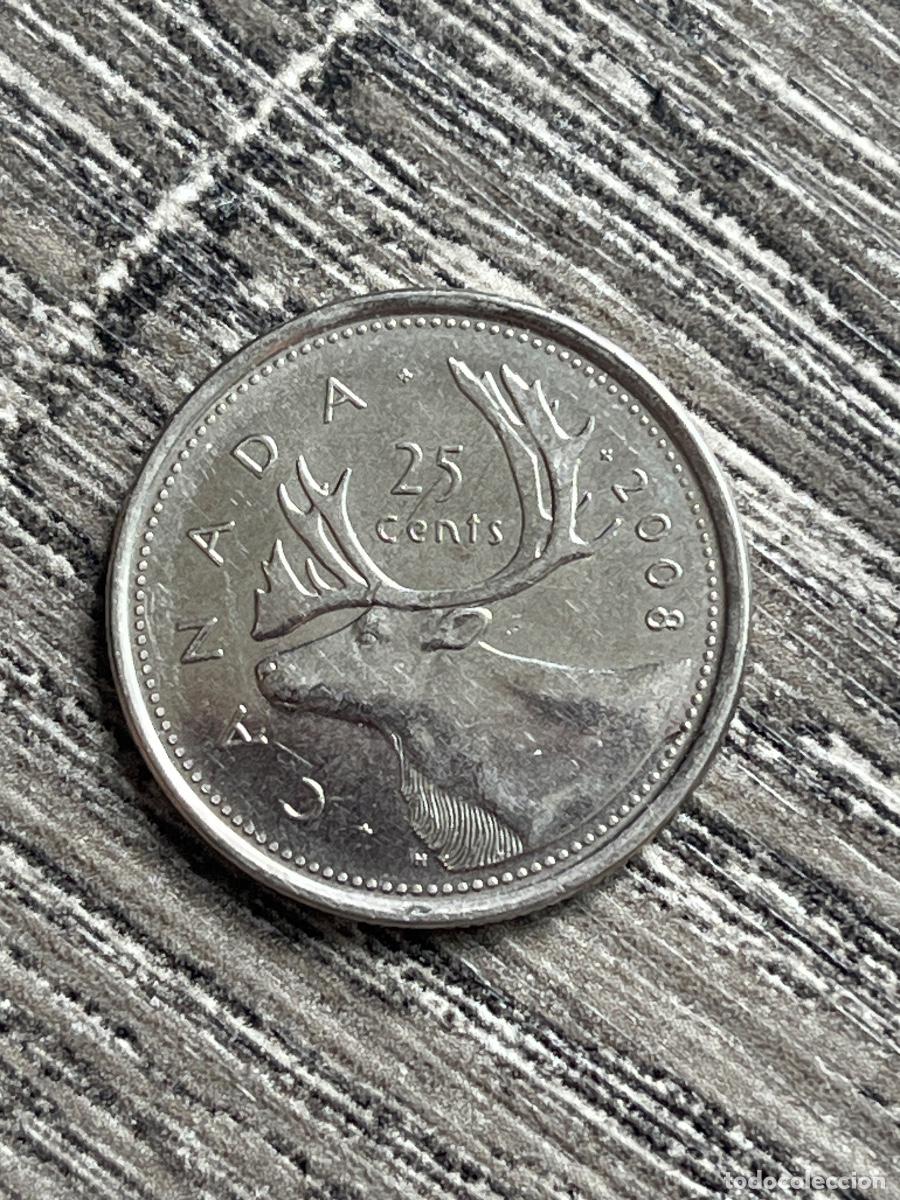 Monedas antiguas de Am&eacute;rica: Moneda 25 c&eacute;ntimos Canad&aacute; | 2008 - Foto 1