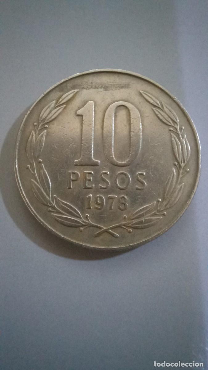 Monedas antiguas de Am&eacute;rica: Moneda de Chile de 10 pesos, 1978 - Foto 2