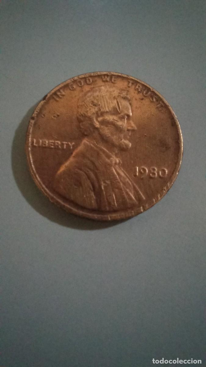 Monedas antiguas de Am&eacute;rica: Moneda de EEUU de 1 centavo, 1980 - Foto 1