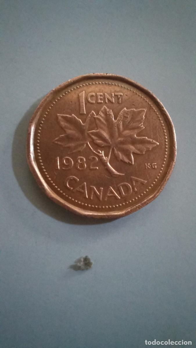 Monedas antiguas de Am&eacute;rica: Moneda de Canada de 1 centavo, primera edicion, 1982 - Foto 2