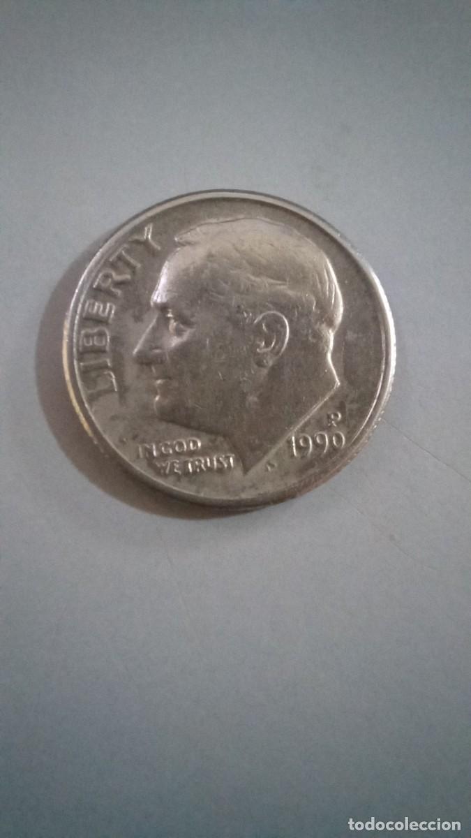 Monedas antiguas de Am&eacute;rica: Moneda de EEUU de 1 dime, 1990 P - Foto 1