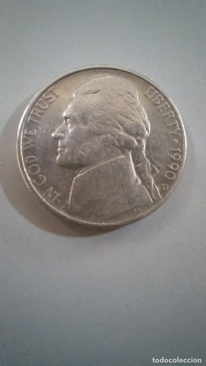 Monedas antiguas de Am&eacute;rica: Moneda de EEUU de 5 centavos, 1990 D - Foto 1